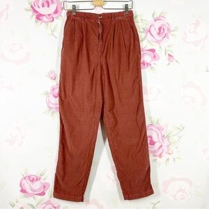 American Eagle Outfitters AEO High Waist Paper Bag Waist Soft Corduroy Pants 4